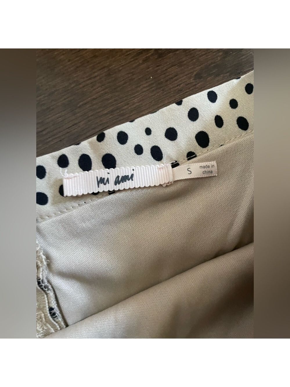 Francesca’s- polka dot mini cream/black size Small-EUC - Picture 8 of 9